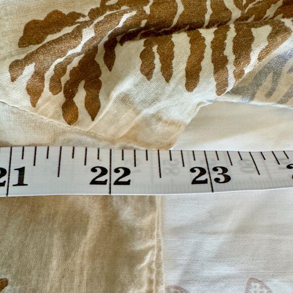 Beige With Beaded Shimmery Coral Print Beach Cover Up - Picture 11 of 12